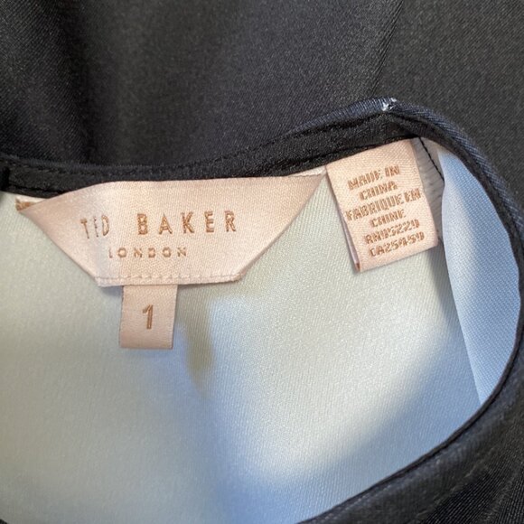 Ted baker Women Dresses Floral Short Sleeve Black White Pink Size 1 - Picture 6 of 7